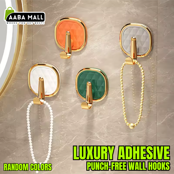 Heavy-Duty Self-Adhesive Golden Multi Color Hooks β Wall Hooks for Home & Kitchen | Strong Hold up to 2kg