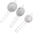 Metal Tea Strainer Set, Silver, 3 Pieces
