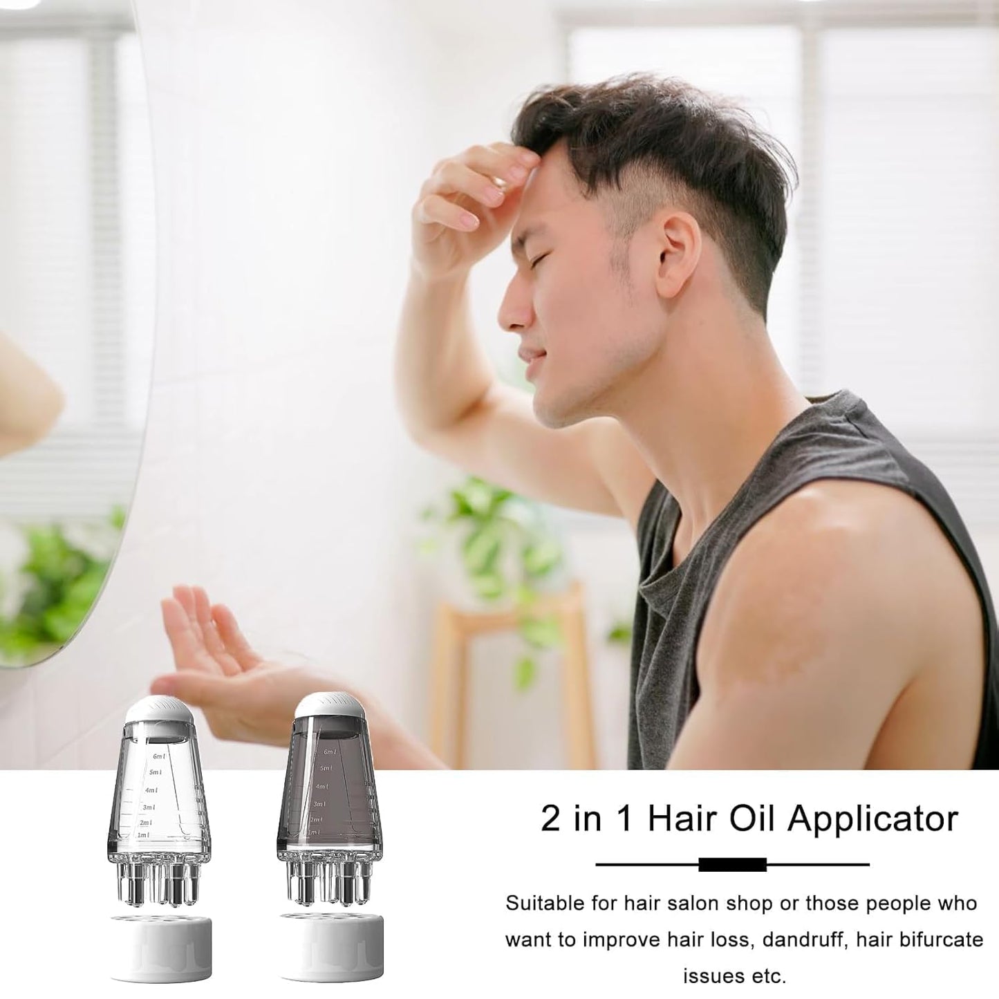 Mini Portable Hair Oil Applicator Bottle Hair Massager for Hair Growth