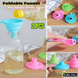 2 Pcs Mini Size Collapsible Silicone Funnel For Liquid or Dry Ingredient Transfer Prevent Spills with Stabilizer and Ridged Edges 2 Pcs