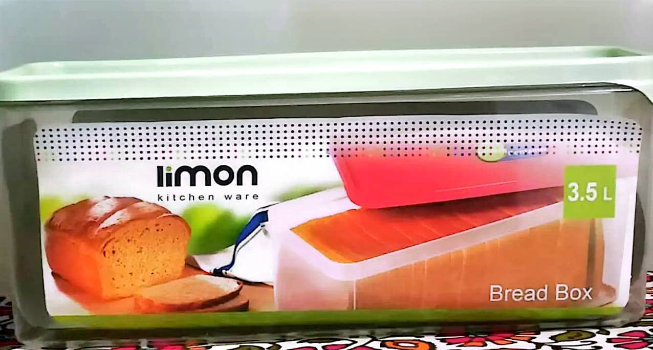 Large Bread Box With Locking Lid - 3.5 Liter ( 12.2 x 5.4 x 5 ) Inch LIMON IRAN)