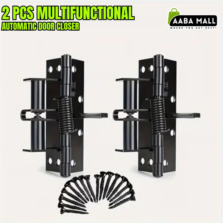 2 Pcs Heavy Duty Multifunctional Self-Closing Door Hinge Spring ? Automatic Door Closer for Doors, Drawers & Windows (2 Pcs)