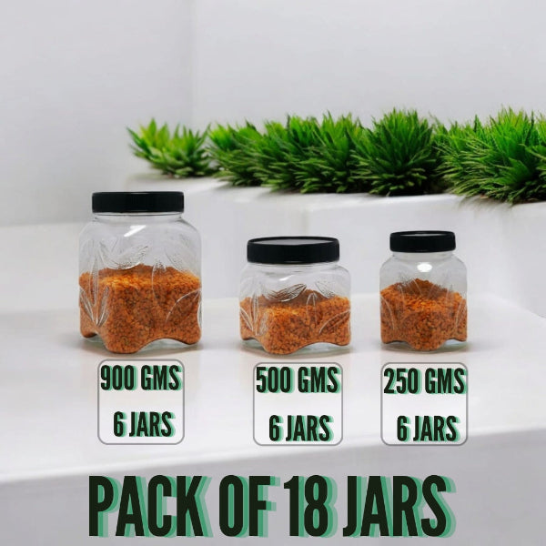 plastic jar set, leaf jars, airtight containers, food storage jars, kitchen organizer, BPA free jars, transparent jars, snack containers, premium jar set