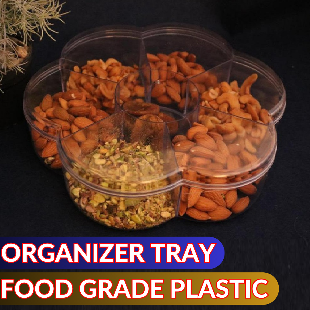 Flower Box Dry Fruit Tray | Transparent Candy Tray & Cosmetic Organizer with Lid β Multipurpose Home Decor Storage Dish