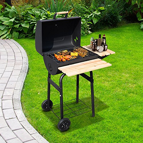 Outdoor Charcoal BBQ Grill Trolley