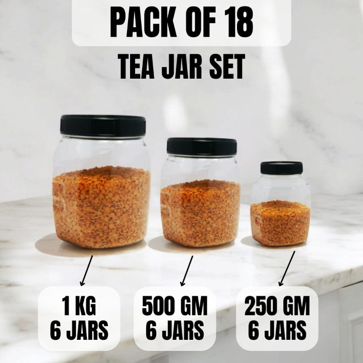 tea jar set, plastic jar set, airtight containers, food storage jars, kitchen organizer, BPA free jars, transparent jars, tea storage, premium jar set