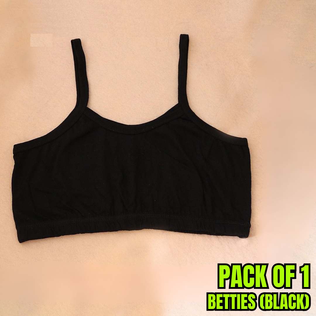 Black Color Betties Half Body Camisole for Women/Girls | Comfortable Innerwear | Free Size Half Shameez Slip