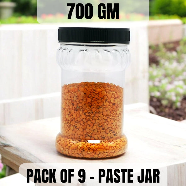 paste jar, 700gm jar, plastic container, airtight jar, food storage jar, kitchen jar, BPA free jar, transparent jar, pickle jar, sauce jar