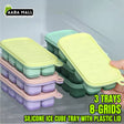 3 Pcs 8 Grids Silicone Ice Cube Tray | Food-Grade Baby Ice Pack Mold | Reusable Gelatin & Cocktail Mold for Summer Drinks & Desserts