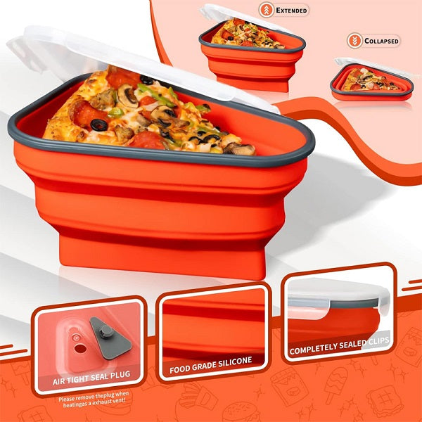 Pizza Storage Container With 5 Serving Trays | Airtight Reusable BPA‑Free Food Storage Box | Leftover Pizza Fridge Box