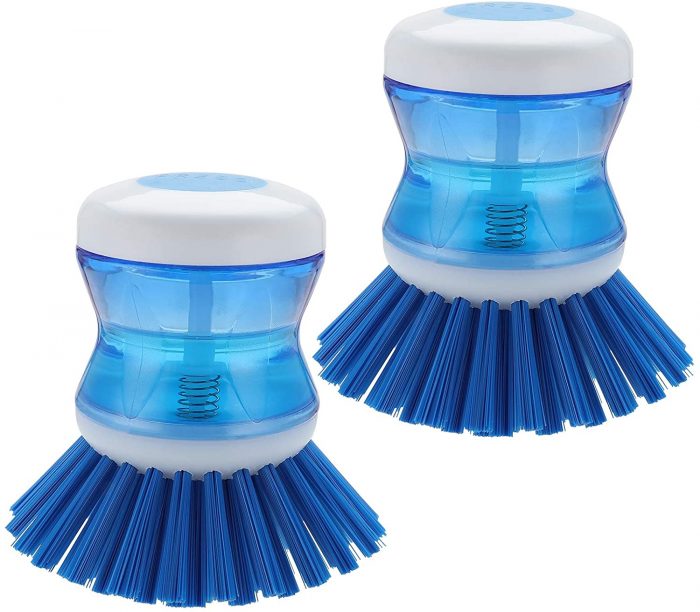 Plastic Cleaning Brush with Soap Dispenser for Kitchen