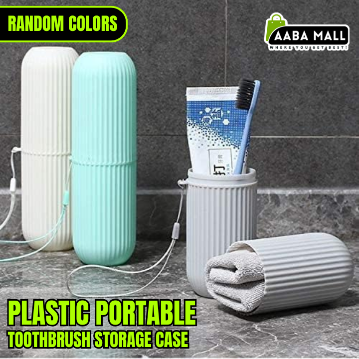 Plastic Portable Toothbrush Storage Case β Travel Toothbrush Holder Box for Bathroom, Hiking, Camping, Pen & Stationery (Random Color)