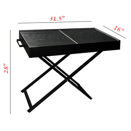 Portable BBQ Grill Stand Charcoal Stainless Steel Stand (31.5" x 16" x 28")