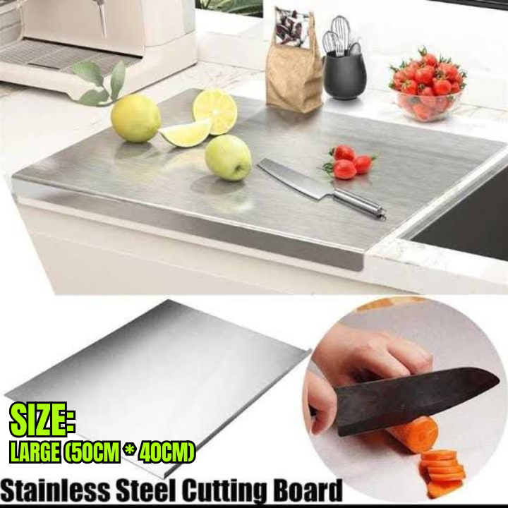 Stainless Steel Chopping Board | Non-Stick Cutting Board for Vegetables, Meat & Fruits | Easy-Clean, Odor-Free, Durable Kitchen Prep Platform