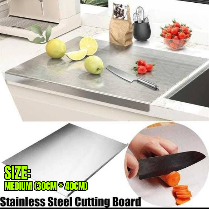 Stainless Steel Chopping Board | Non-Stick Cutting Board for Vegetables, Meat & Fruits | Easy-Clean, Odor-Free, Durable Kitchen Prep Platform