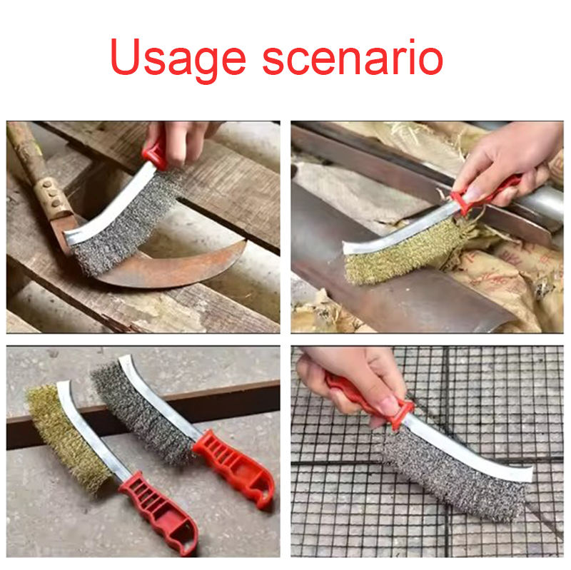 Pure Copper Wire Brush Knife Type Industrial Cleaning Brush | Multi-Function Stainless Steel Handle Copper Brush