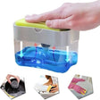 2-in-1 Push Soap Pump Dispenser & Sponge Caddy - One-Hand Operation Sink Organizer with FREE Scrub Sponge