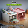Transparent Desktop Storage Box with Drawer ? Rabbit Design Organizer