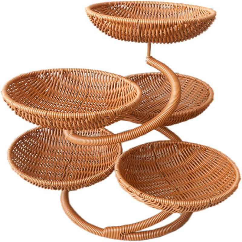 Multipurpose woven look storage basket for kitchen