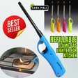Refillable Flame Gas Lighter for Kitchen ? Electronic Ignition BBQ Lighter for Stove, Candle, Camping & Outdoor Use