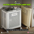 Collapsible Removable Plastic Laundry Basket ? Square Storage Bin Hamper with Side Handles