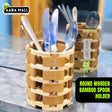 Round Wooden Bamboo Spoon Holder | Elegant & Durable Utensil Rest | Eco-Friendly Kitchen Organizer