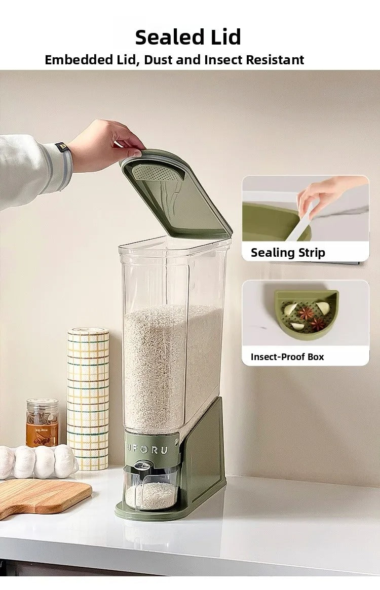 High-End Slippery Rice Container Storage Box | 5-Compartment Grain Dispenser for Home Use