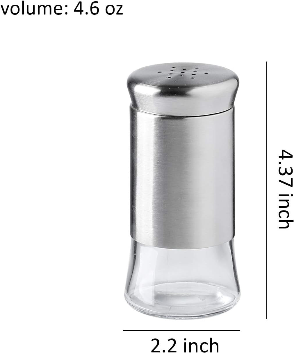 2 pcs Stainless Steel Vintage Farmhouse Salt & Pepper Shaker Set 130ML