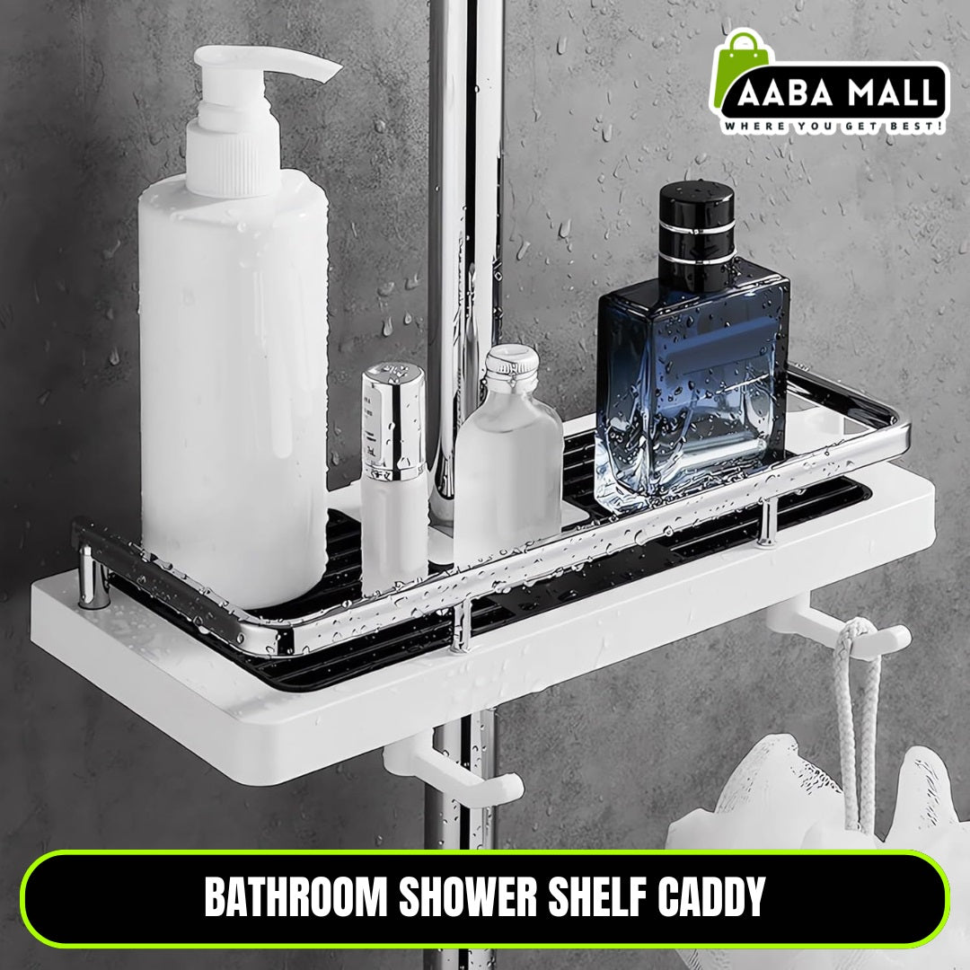 Bathroom Shower Shelf Caddy Shampoo & Conditioner Holder for Shower Rail Rust-Resistant Bathroom Organizer Rack