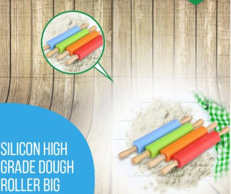 Silicone Dough Rolling Pin Belan Bailan Wooden Handle Roller Pin