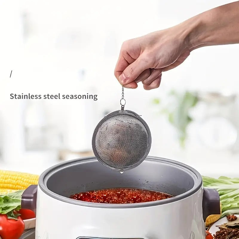 5cm BALL Silver Elegant Perfect Tea Strainer Mesh Stainless Steel Tea Strainer Filter Infuser for Lose Leaf Tea and Mulling Spices - Chain Style - AABA MALL