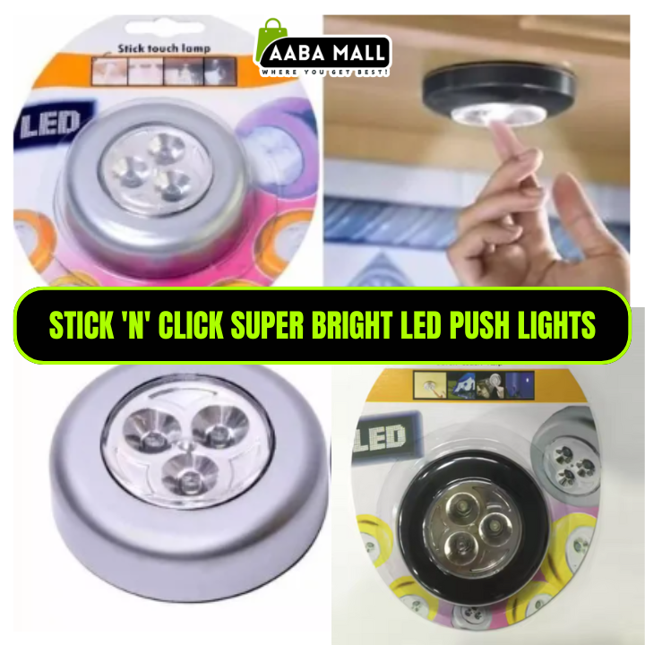 STICK 'N' CLICK SUPER BRIGHT LED PUSH LIGHTS
