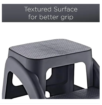 2-Step Heavy Duty Stool | Slip-Resistant Step Stool for Kitchen, Bathroom & Room