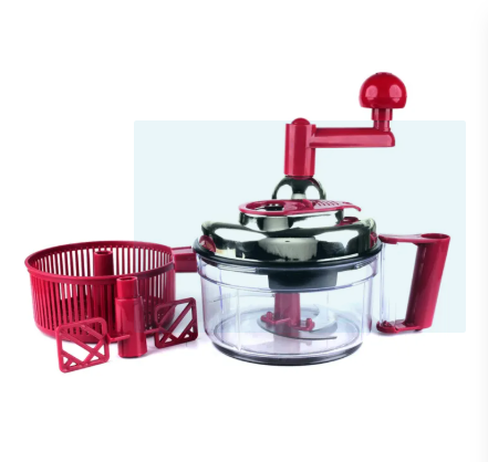 Hand Mixer Food Chopper | Manual Food Processor & Mixer Blender | Rotary Onion Chopper for Garlic, Salad, Salsa, Vegetables & Nuts
