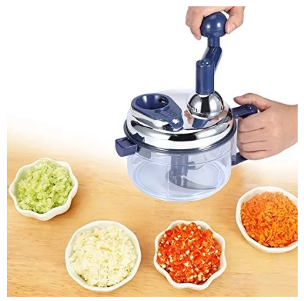 Hand Mixer Food Chopper | Manual Food Processor & Mixer Blender | Rotary Onion Chopper for Garlic, Salad, Salsa, Vegetables & Nuts