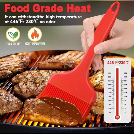 Barbeque Oil Brush Heat Resistant - Stainless Steel Long Handle Brush