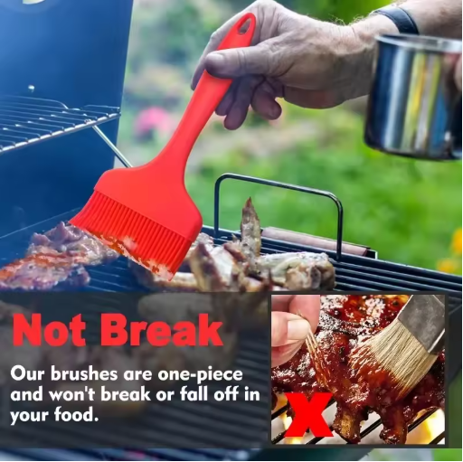 Barbeque Oil Brush Heat Resistant - Stainless Steel Long Handle Brush