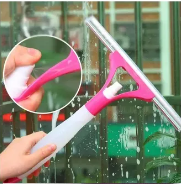 2-in-1 Window Cleaner Wiper with Sprayer | Glass Cleaning Wiper with Water Spray Bottle for Home, Office & Car