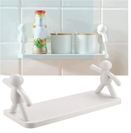 Multi-Layer Character Shelf – Wall Mounted Multipurpose Storage Rack | Space-Saving Organizer for Kitchen & Bathroom