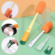 3 In 1 Long Handle Sponge Bottle Thermos Cup Glass Cleaning Brush – Hangable Kitchen & Home Cleaning Tool