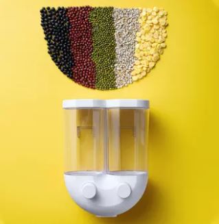 1.3L/2.5L Sealed Rice Storage Box Wall Mounted Cereal Grain Container Dry Food Dispenser Grain Storage Jar Kitchen