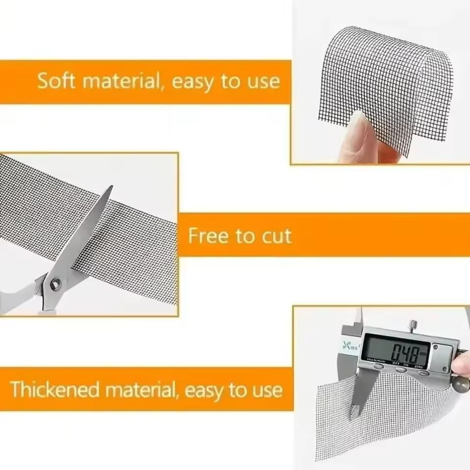Waterproof Window Screen Repair Tape | Self-Adhesive Mesh Patch | Door & Window Net Fix Tape | Anti-Mosquito Insect Screen Repair
