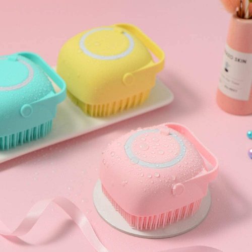 Pack of 2 Silicon Massage Bath Brush, Silicon Wash Scrubber, Cleaner & Massager