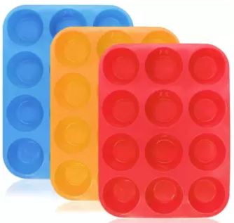 Silicone Cupcake Mold Muffin Tray Tin Cupcake Pan 12-Cup Cavities
