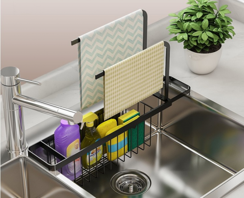Kitchen Sink Drain Rack Basket Expandable - Stainless Steel