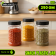 Snack 250GM Plastic Jar - Premium Airtight Food Storage Container | BPA-Free Transparent Kitchen Organizer