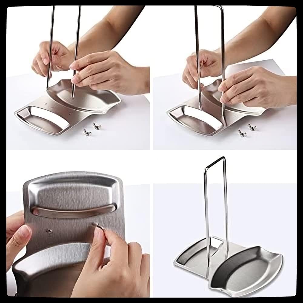 Steady Spoon Rest Stainless Steel Pan Pot Cover Lid Rack