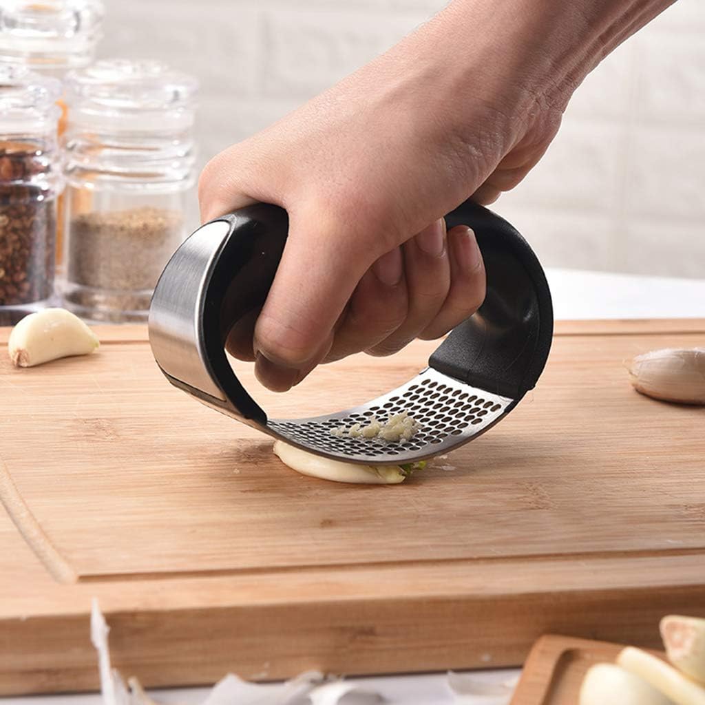 2in1 Stainless Steel Garlic Press Grinder, Garlic Crusher