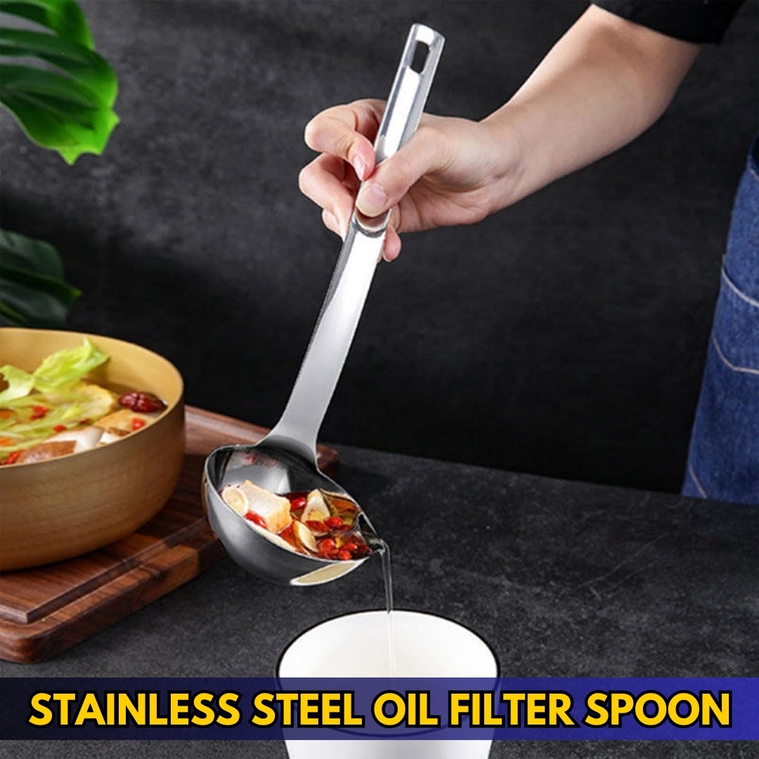 Stainless Steel Filter Oil Spoon + Oil Separator
