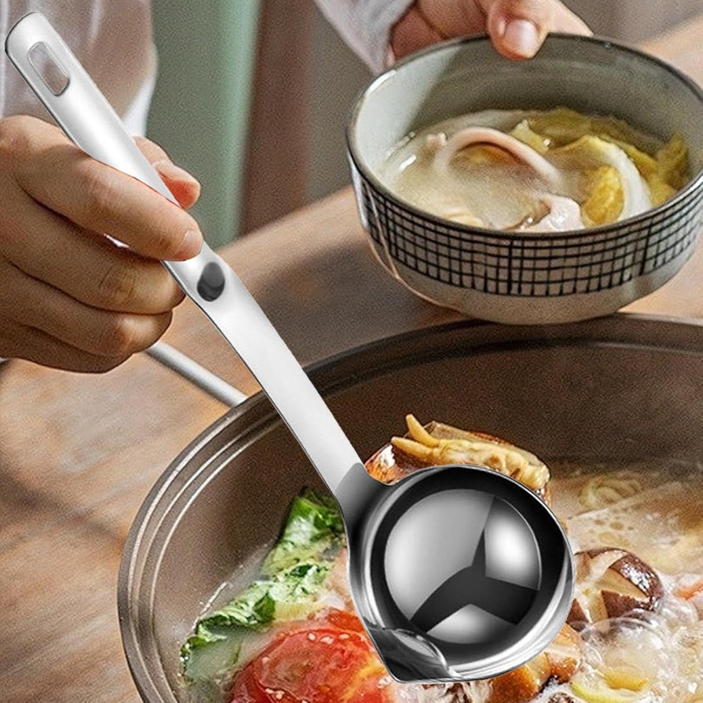 Stainless Steel Filter Oil Spoon + Oil Separator